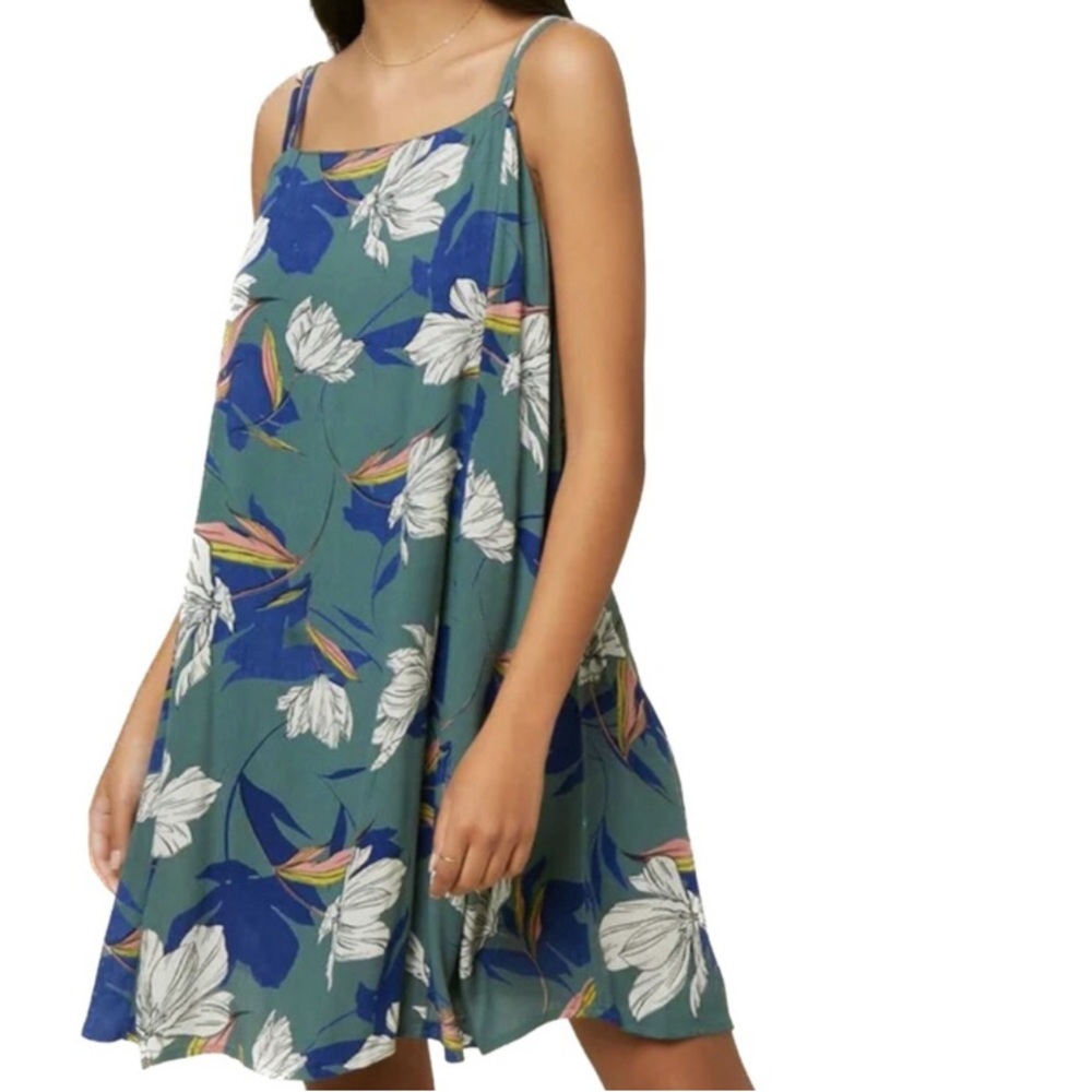 (O’Neill) Adjustable Spaghetti Strap Short Hawaiian Floral Dress - Small